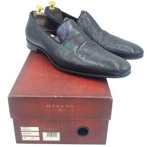 Mezlan Cole ll Men's size 14 Black Iridescent Leather loafer dress shoes